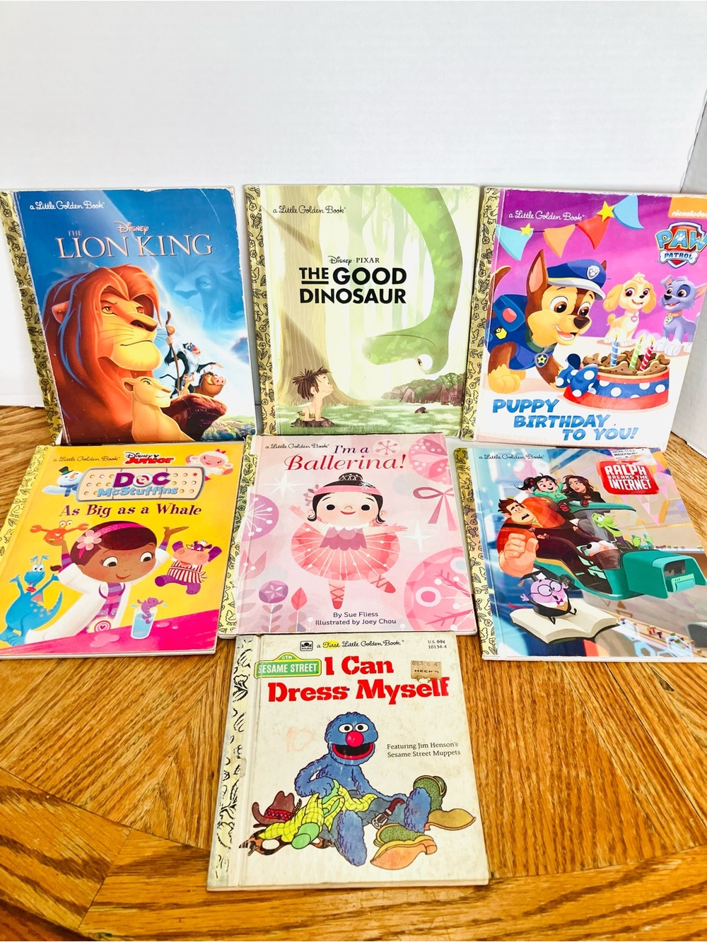 Little Golden Books Children’s Fiction Books Lot(7) Minor Wear Lion King & More